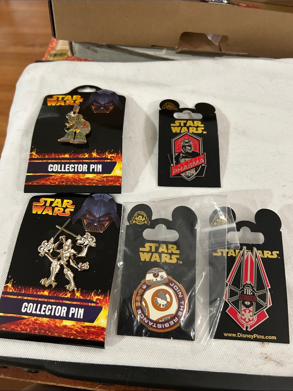 Star Wars Pin Set with Black Backing and Gold Accents